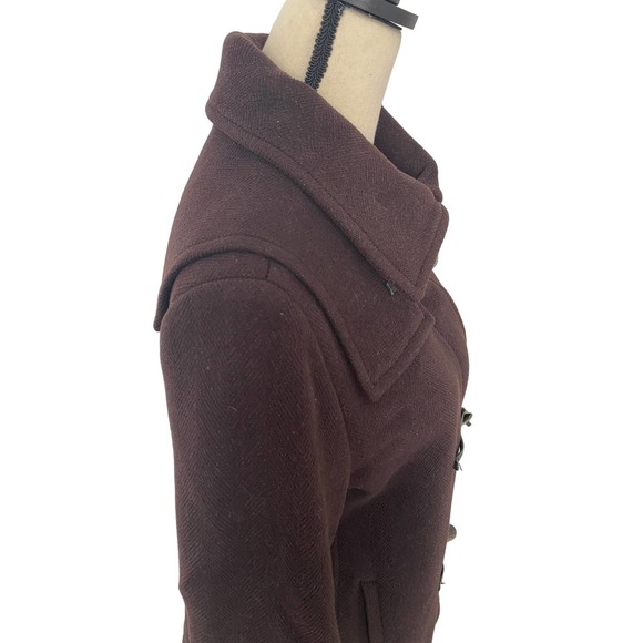 Burberry London Peacoat Brown 100% Wool Size Medium - Picture 14 of 16